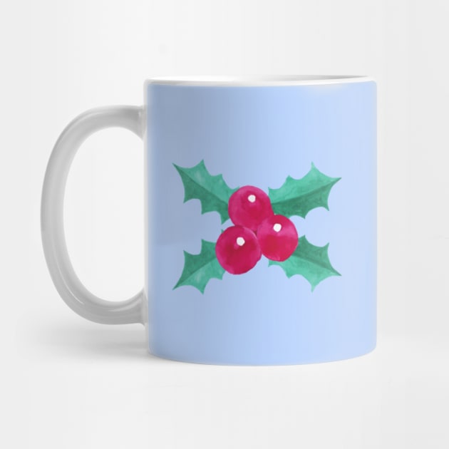 Blue Seasonal Holly Berries by Steph Elle